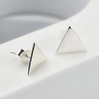 Sterling Silver Triangle Stud Earrings