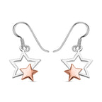 RACHEL GALLEY - Star Drop Sterling Silver & Rose Gold Plated Earring with Hook