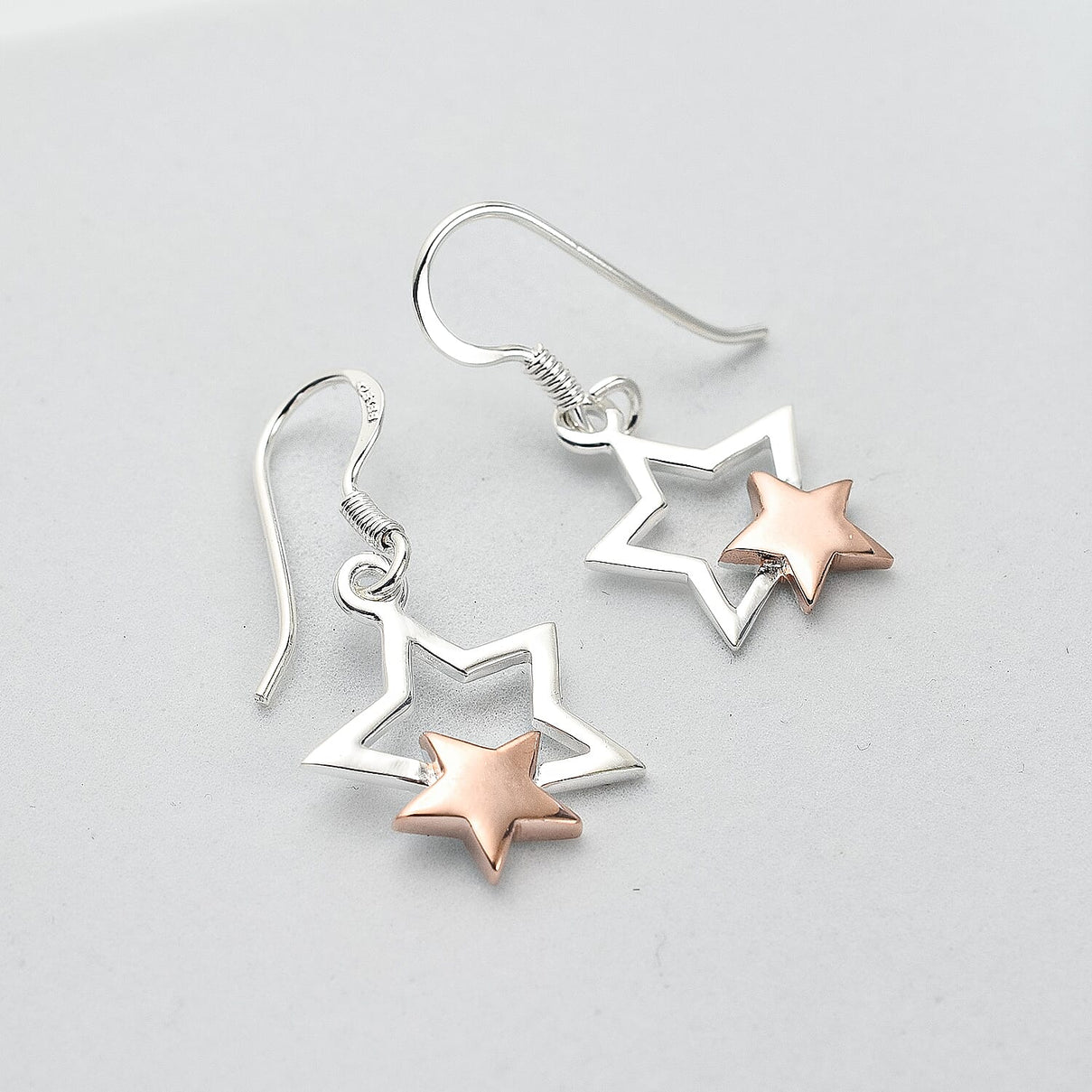 RACHEL GALLEY - Star Drop Sterling Silver &amp; Rose Gold Plated Earring with Hook 7688243 1