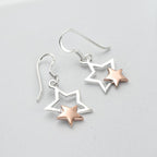 RACHEL GALLEY - Star Drop Sterling Silver & Rose Gold Plated Earring with Hook