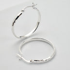 Rachel Galley - Sterling Silver Diamond Cut Hoop Earrings with Clasp