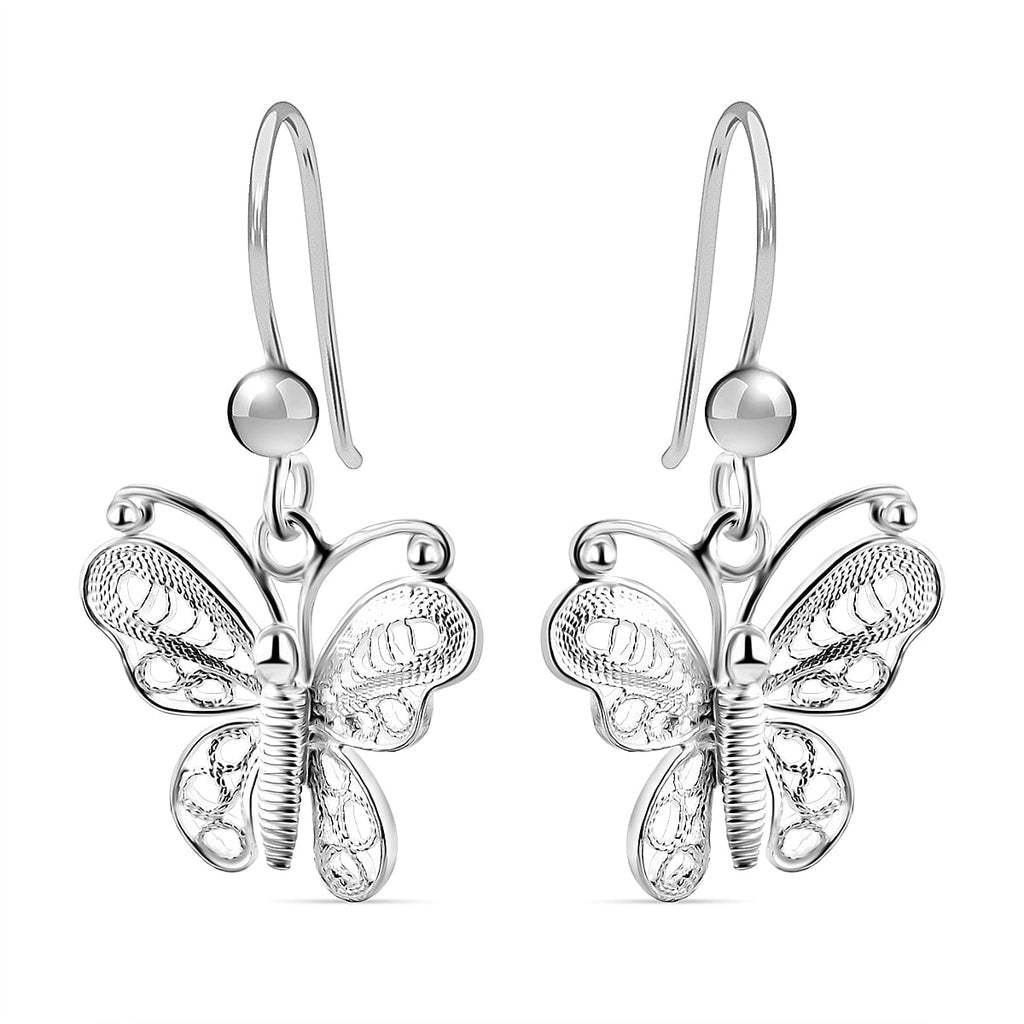 The Royal Bali Collection Sterling Silver Butterfly Hook Earring