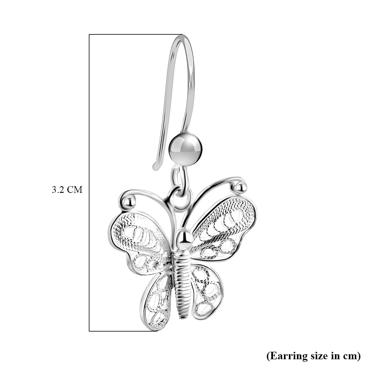 The Royal Bali Collection - Butterfly Hook Earrings in Sterling Silver 7728401 5