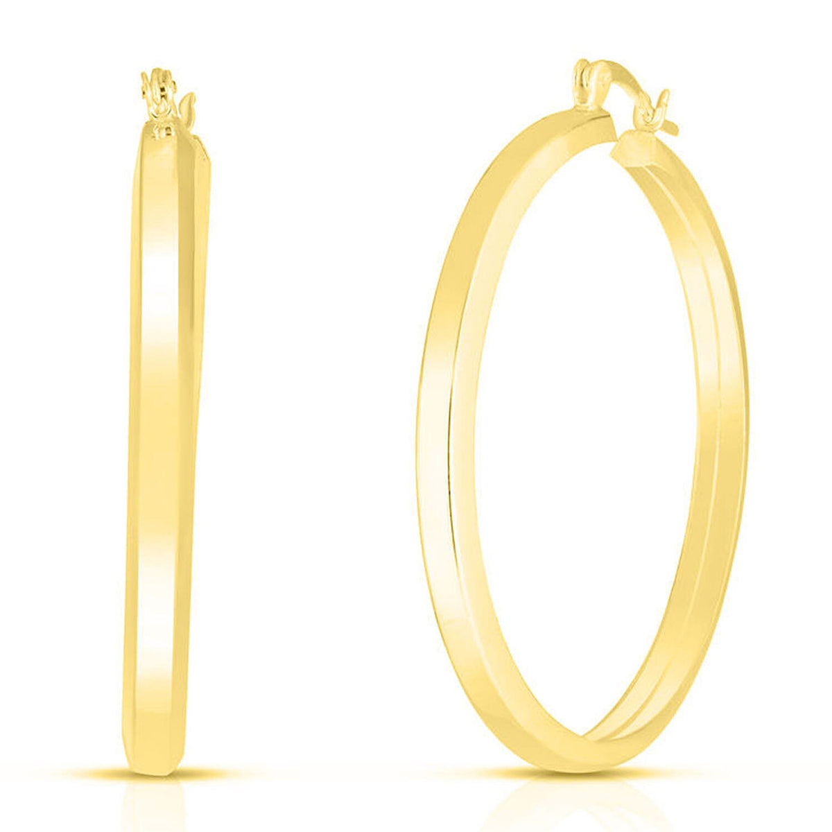 NY Close Out Deal - Gold Overlay Sterling Silver Hoop Earrings 7766556 0