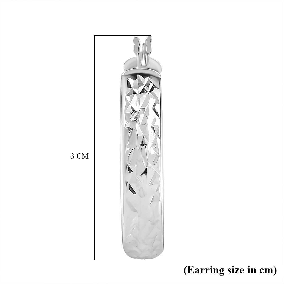 Sterling Silver Diamond Cut Hoop Earrings 7800562 6