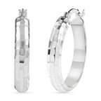 JCK Vegas Closeout Deal - Sterling Silver Diamond Cut Hoop Earrings