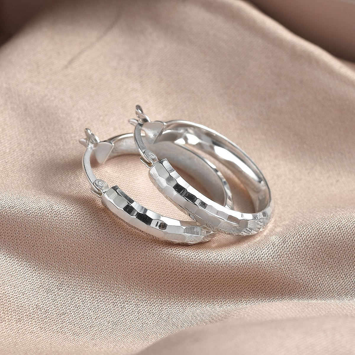 JCK Vegas Closeout Deal - Sterling Silver Diamond Cut Hoop Earrings 7800565 2