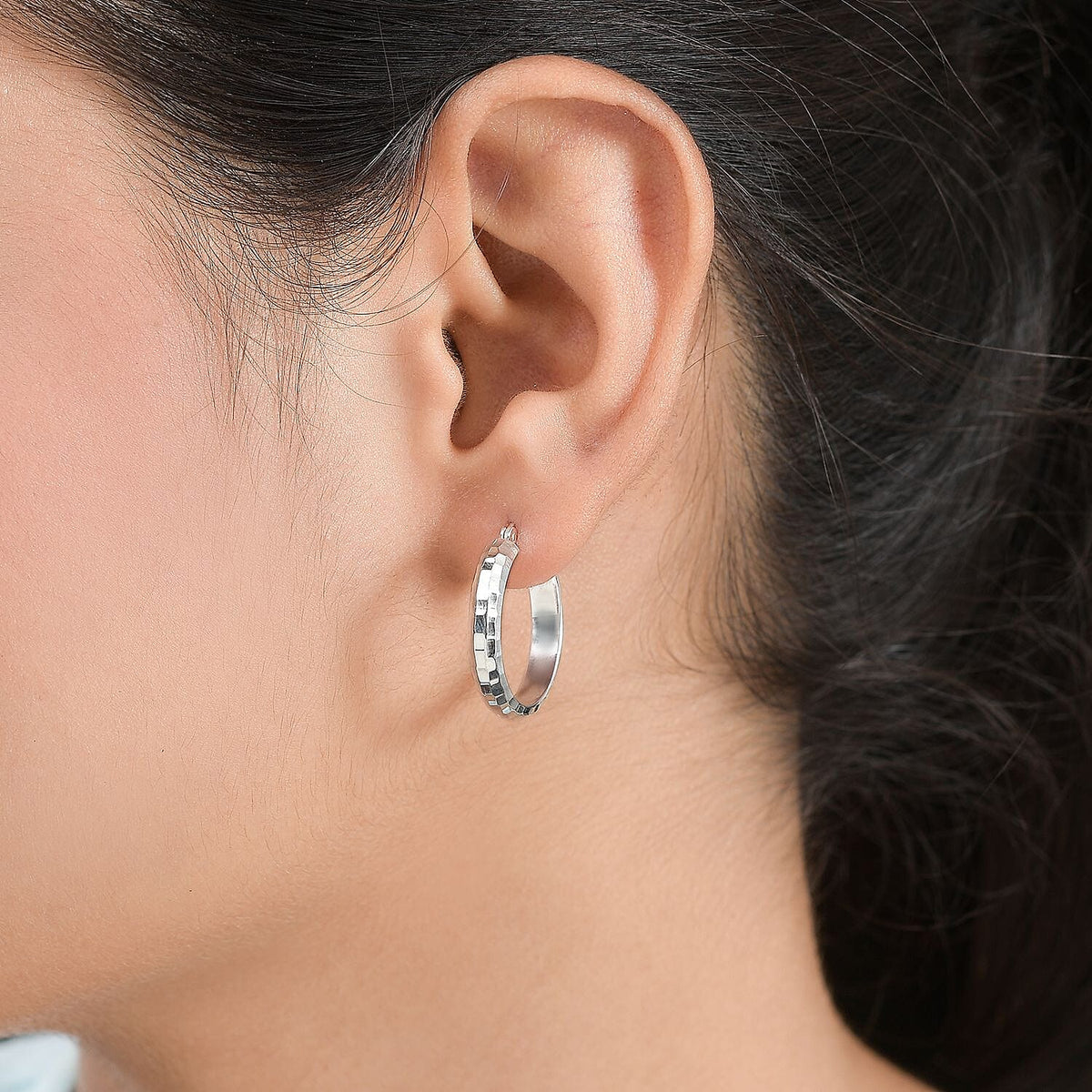 JCK Vegas Closeout Deal - Sterling Silver Diamond Cut Hoop Earrings 7800565 3