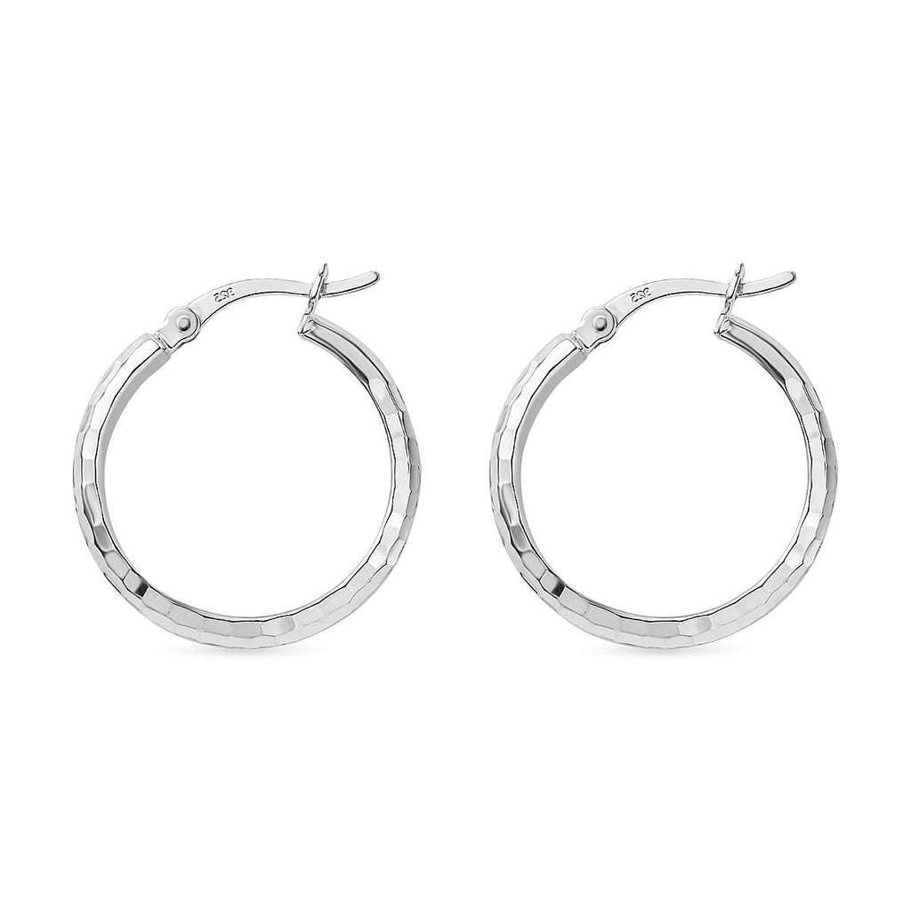 JCK Vegas Closeout Deal - Sterling Silver Diamond Cut Hoop Earrings