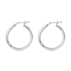 JCK Vegas Closeout Deal - Sterling Silver Diamond Cut Hoop Earrings