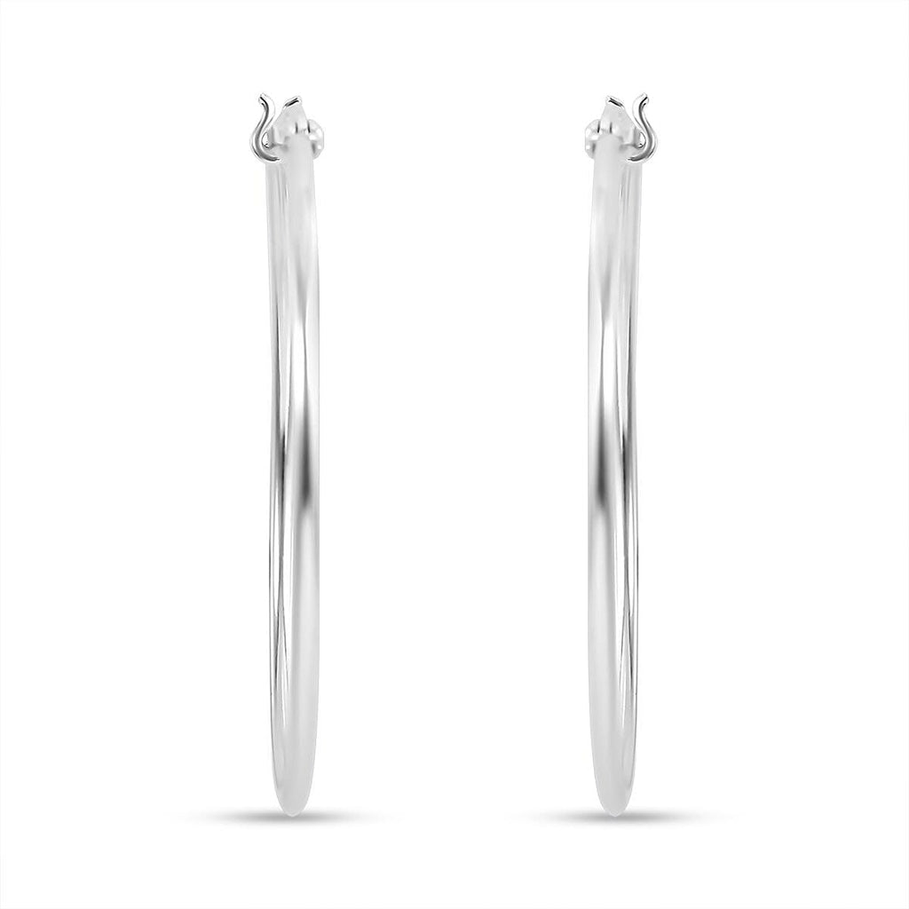 Thai Silver Hoop Earrings with Clasp