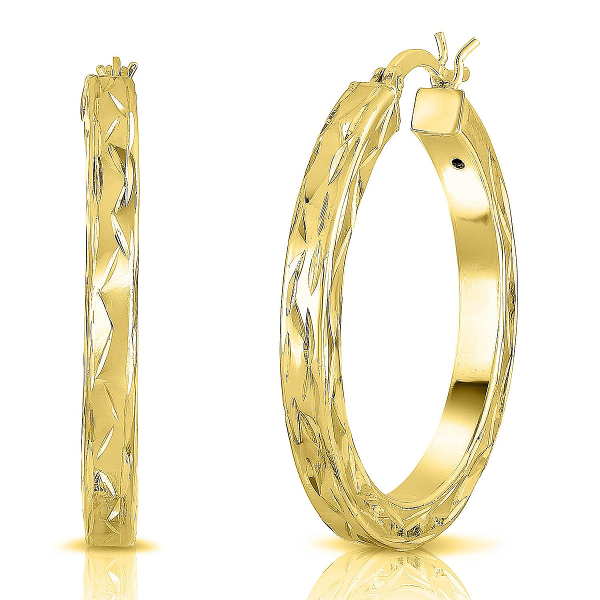 Gold Plated Sterling Silver Hoop Earrings With Clasp 7959779 0