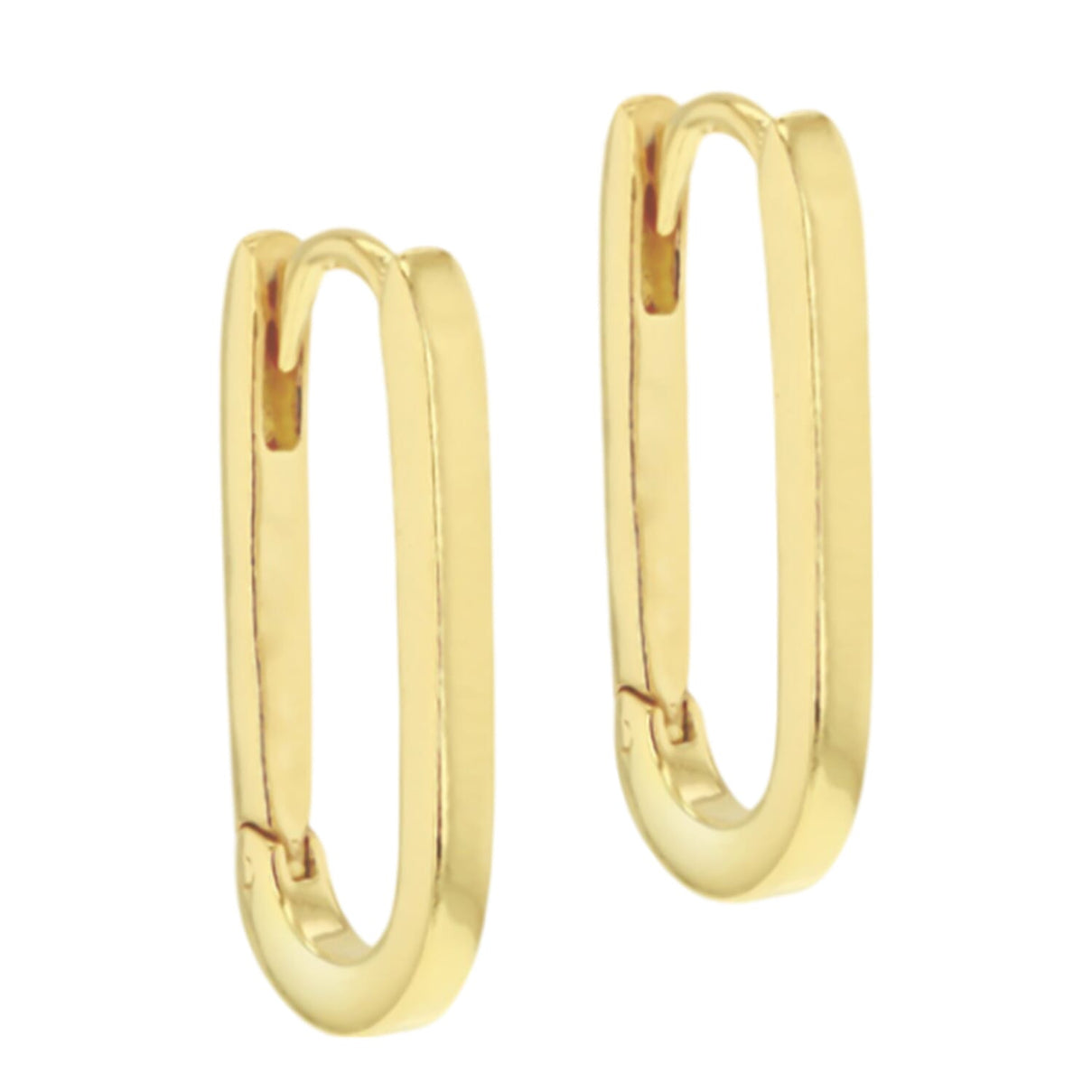 Yellow Gold Plated Sterling Silver Rectangular Hoop Earring 7998366 0