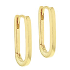 Yellow Gold Plated Sterling Silver Rectangular Hoop Earring