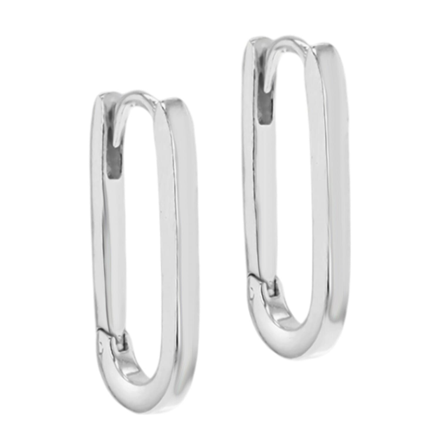 Sterling Silver Rectangular Hoop Earring 7998369 0