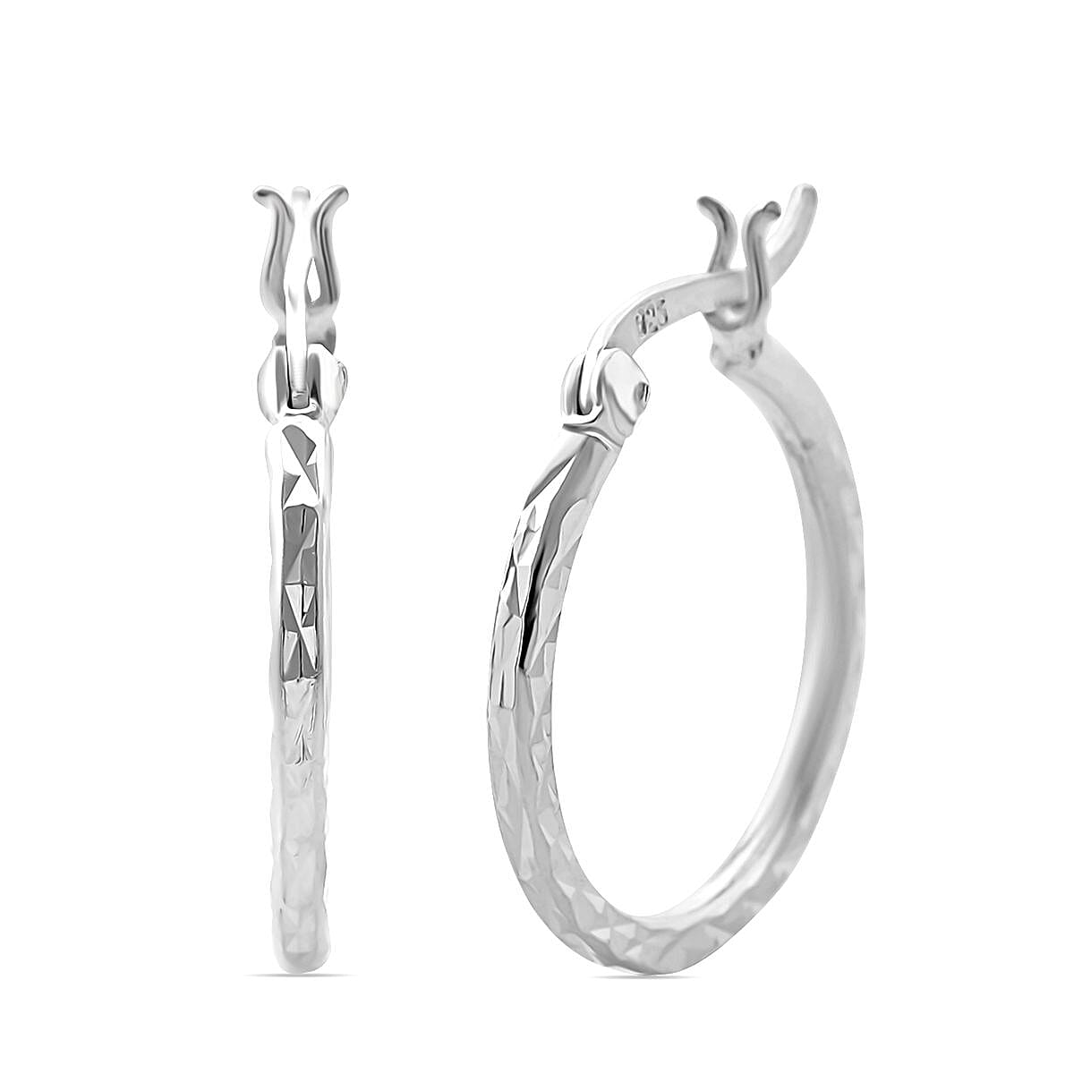 Diamond Cut Sterling Silver Earrings with Clasp 8033144 0