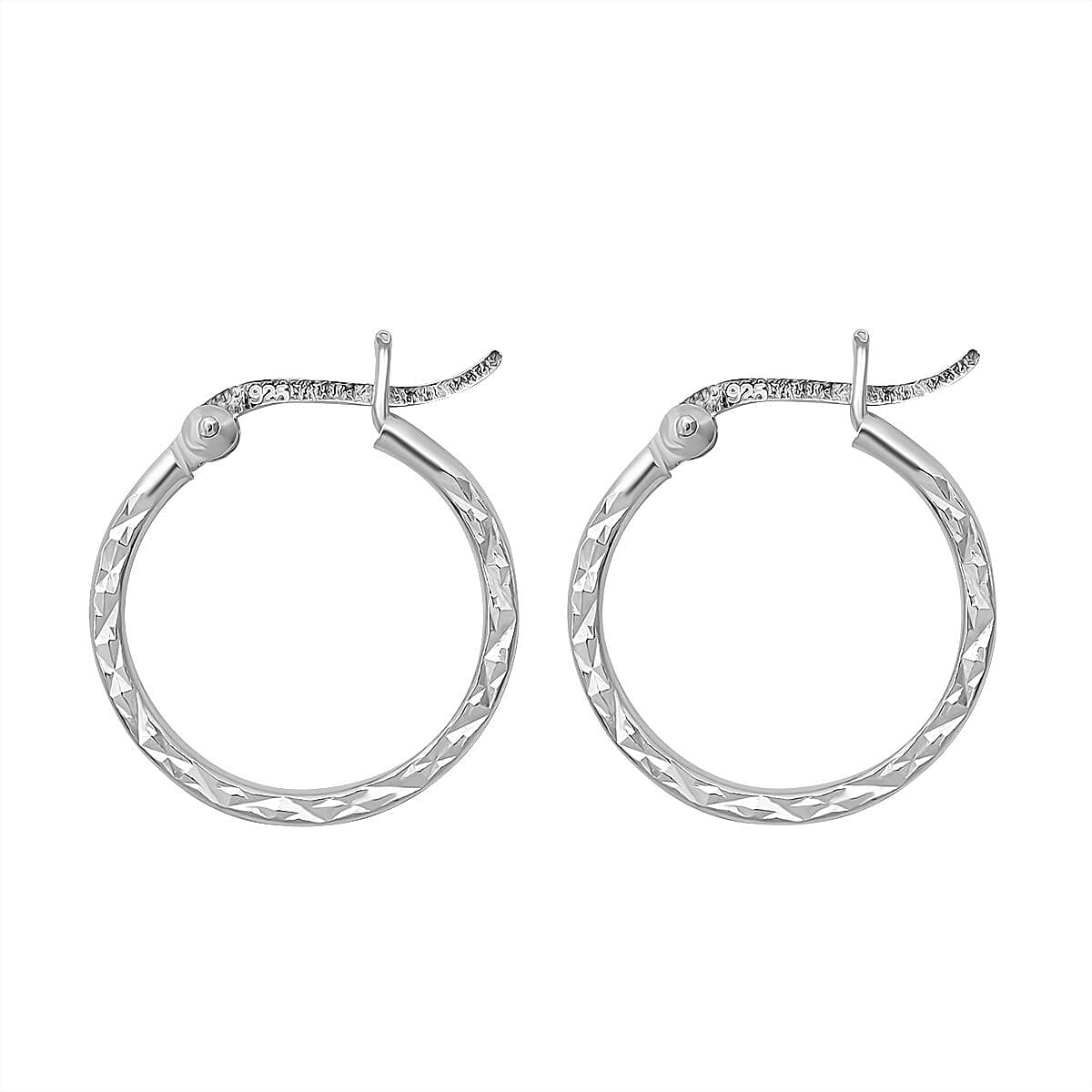 Diamond Cut Sterling Silver Earrings with Clasp 8033144 3