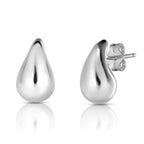 Teardrop Stud Push Back Earring in Sterling Silver