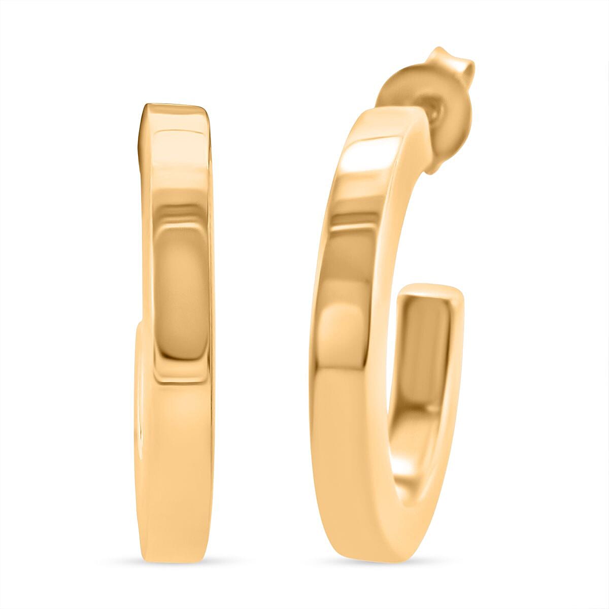 Close Out Deal Sterling Silver Earring with Push Back in Yellow Gold Plating 8194262 0