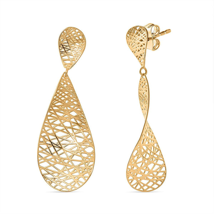 Treasure Of Siam - Sterling Silver Earrings with Push Back in Yellow Gold Plating 8194352 1