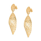 Treasure Of Siam - Sterling Silver Earrings with Push Back in Yellow Gold Plating