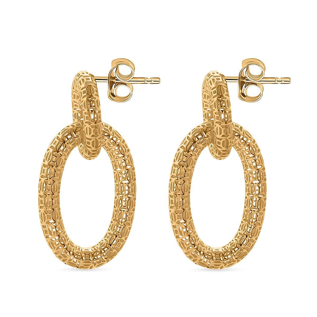 Treasure Of Siam - Sterling Silver Push Back Earring in Yellow Gold Plating