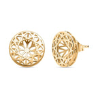 Treasures of Siam - Sterling Silver Solitaire Push Back Earring in Yellow Gold Plating