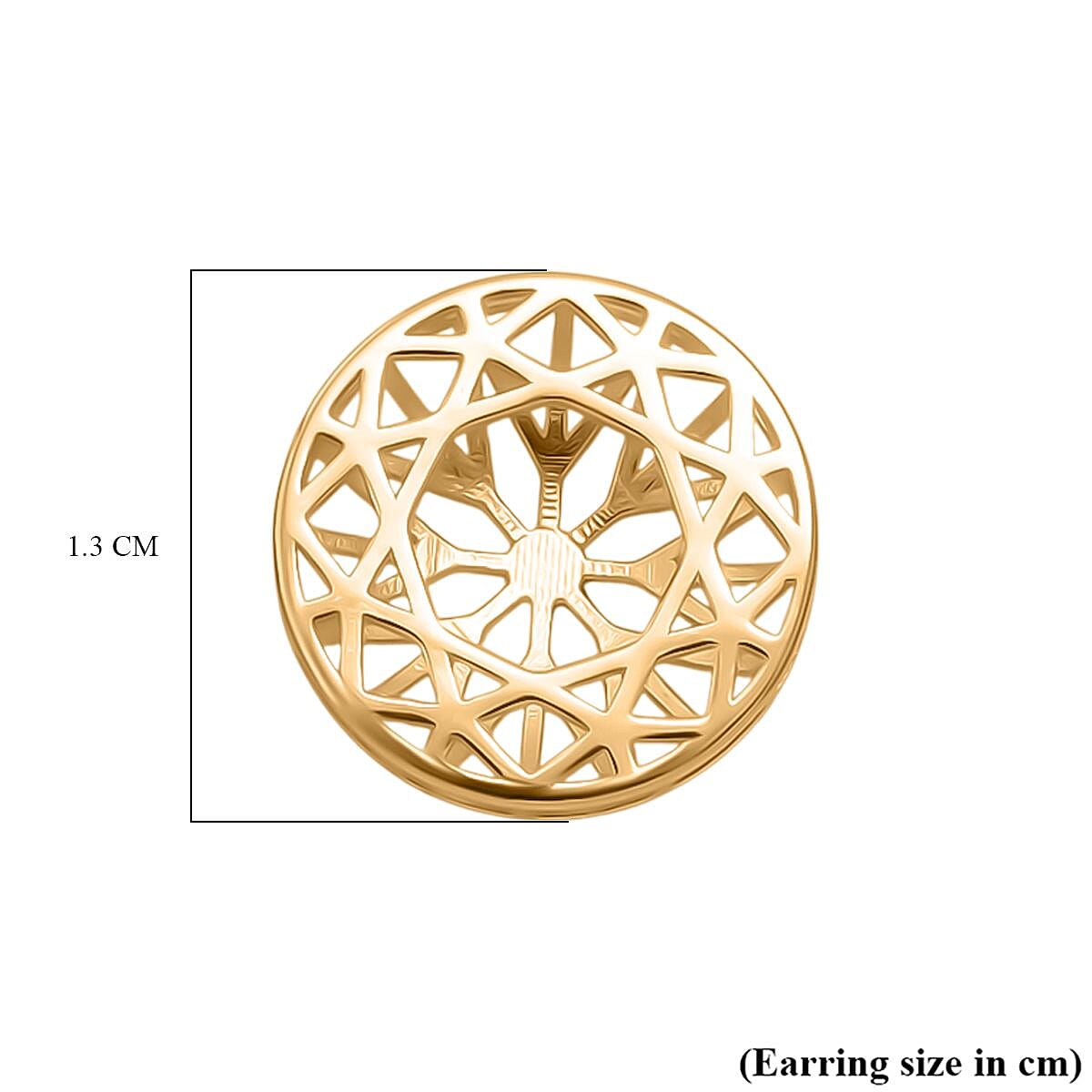 Treasure Of Siam - Sterling Silver Floral Push Back Earring in Yellow Gold Plating 8194368 5