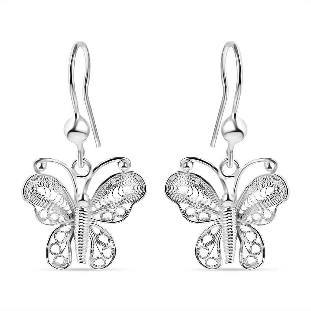 Bali Legacy Artisan Crafted Sterling Silver Butterfly Earring with Hook