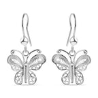 Bali Legacy Artisan Crafted Sterling Silver Butterfly Earring with Hook