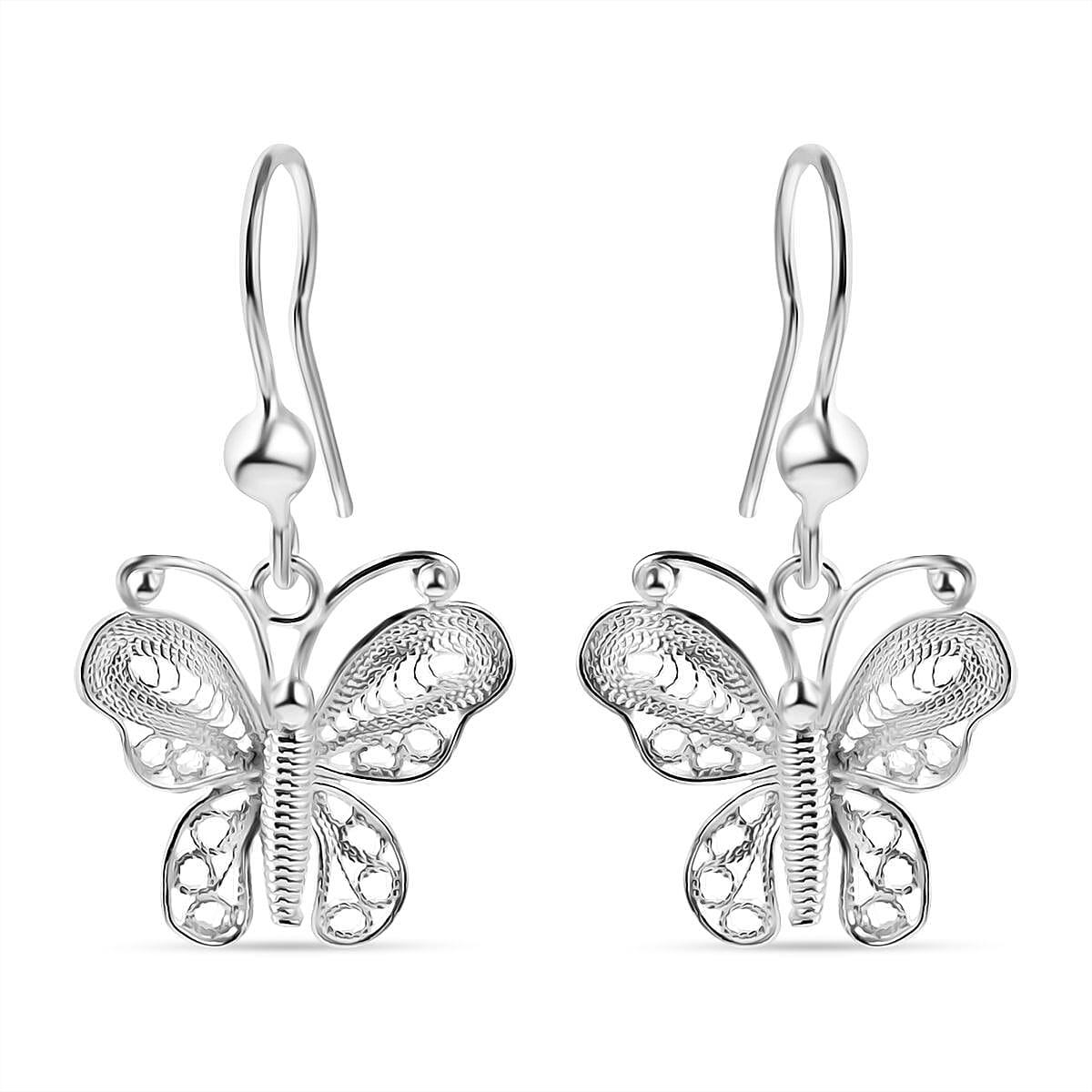 Bali Legacy Artisan Crafted Sterling Silver Butterfly Earring with Hook 8234839 0