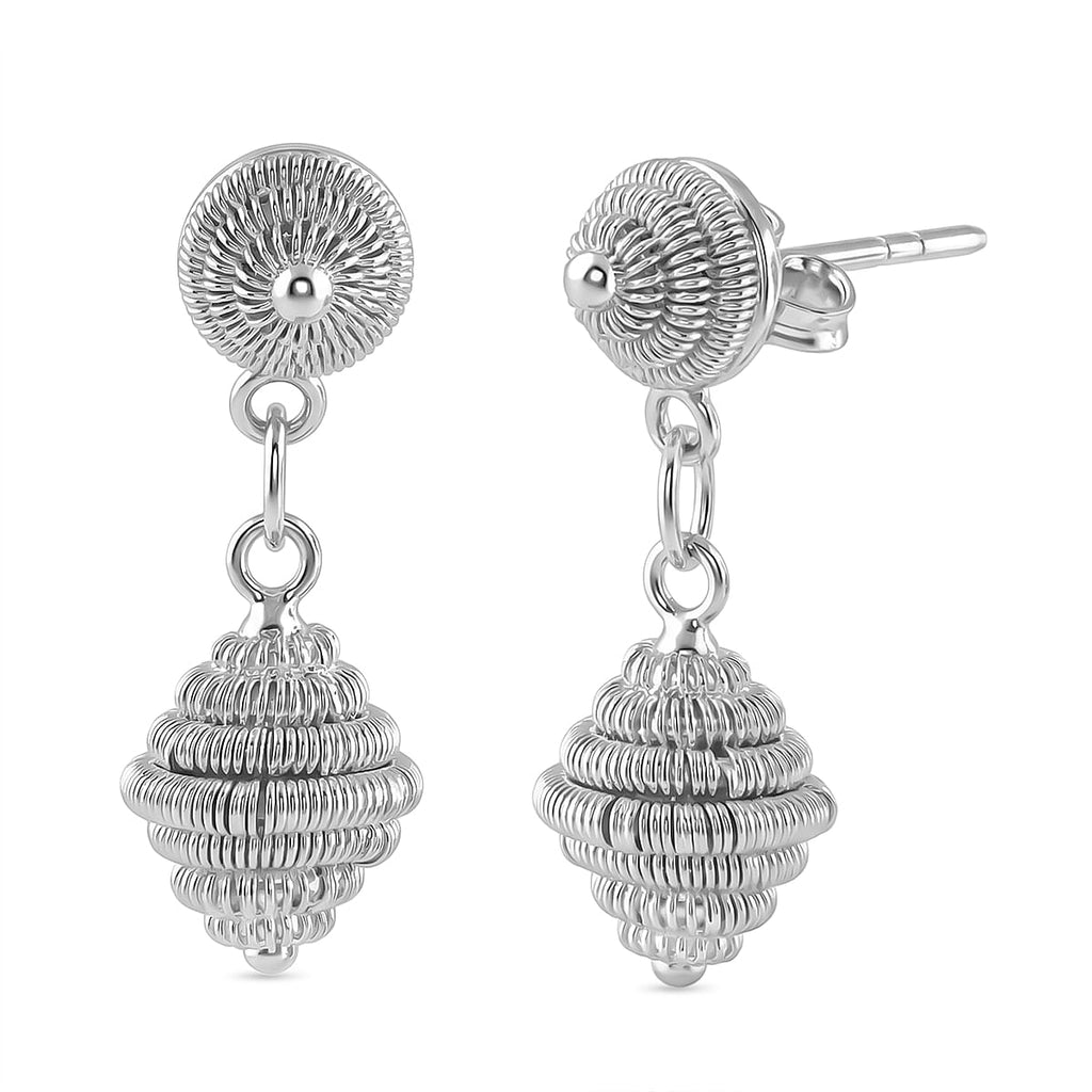Royal Bali Collection - Sterling Silver Filigree Earring with Push Back