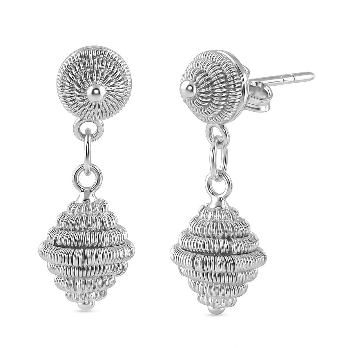 Royal Bali Collection - Sterling Silver Filigree Earring with Push Back 8234841 0
