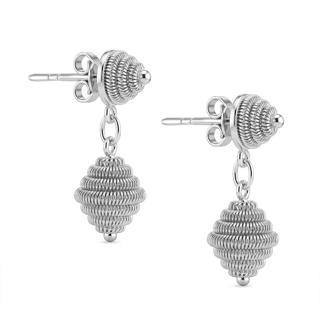 Royal Bali Collection - Sterling Silver Filigree Earring with Push Back