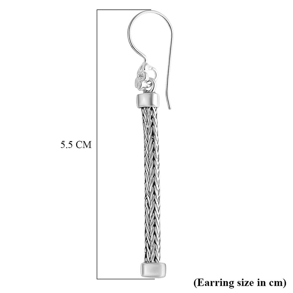 Royal Bali Collection - Sterling Silver Earring with Hook, Silver Wt. 3.95 Gms.