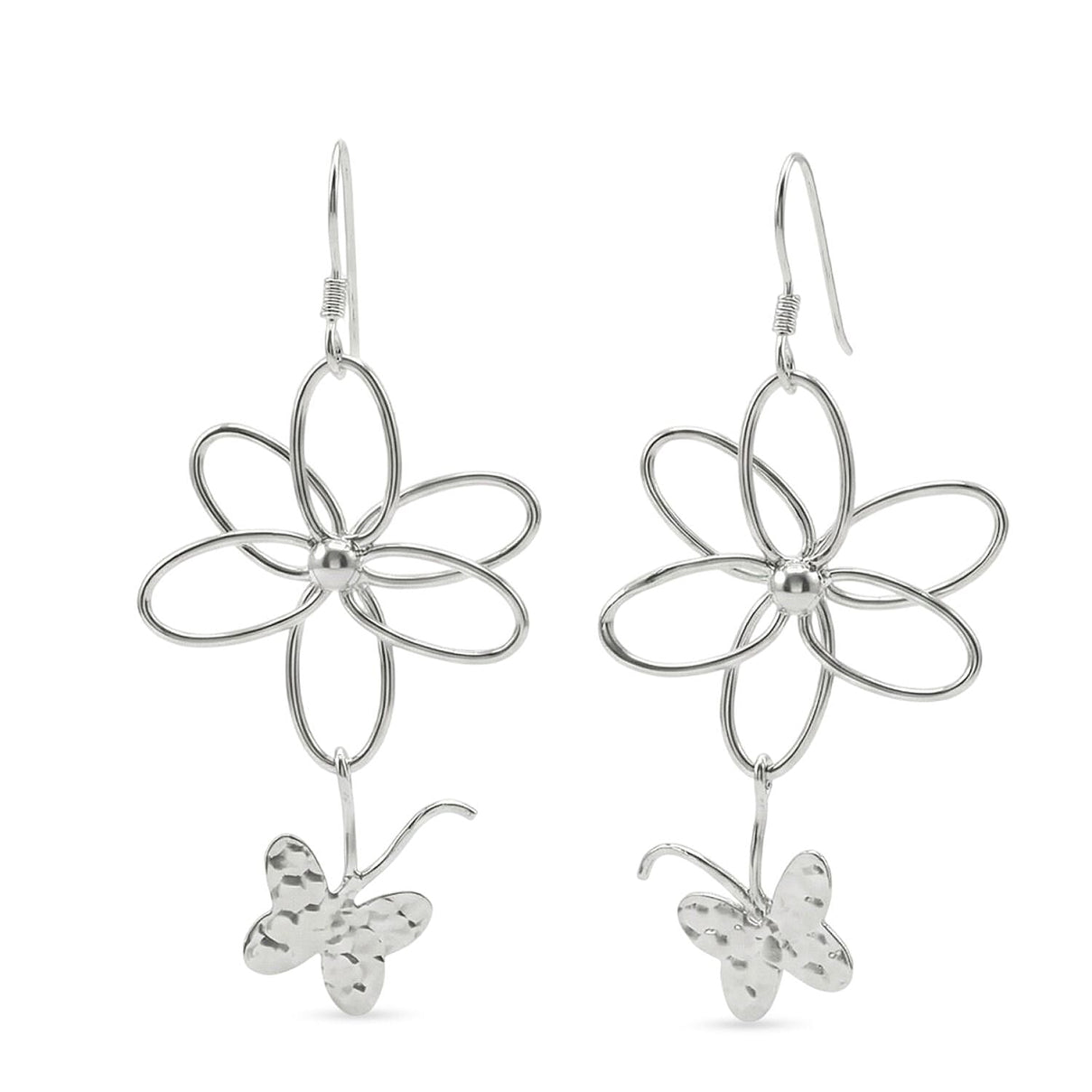 Close Out Deal - Sterling Silver Butterfly Dangling Earring with Hook 8503313 0