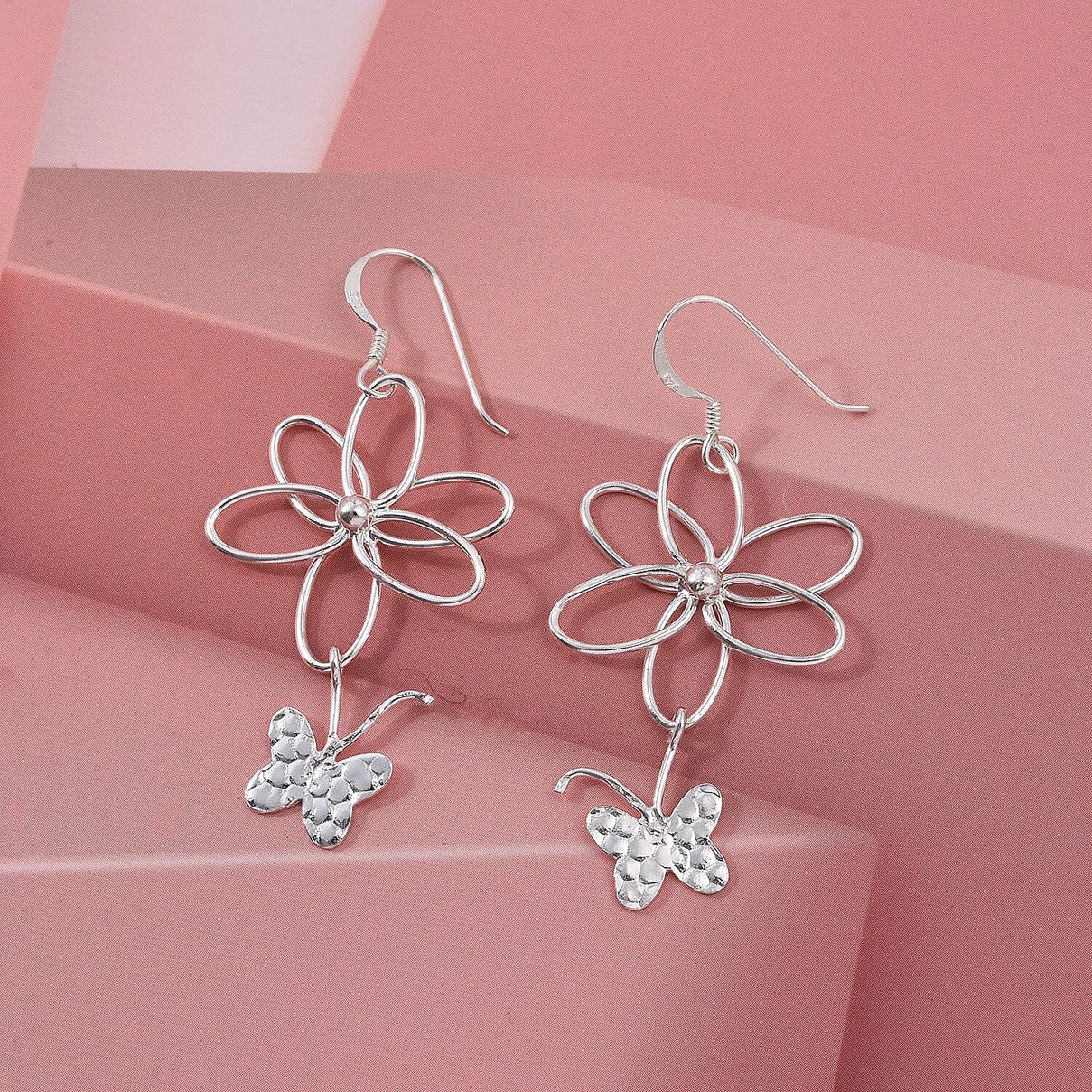 Close Out Deal - Sterling Silver Butterfly Dangling Earring with Hook 8503313 2