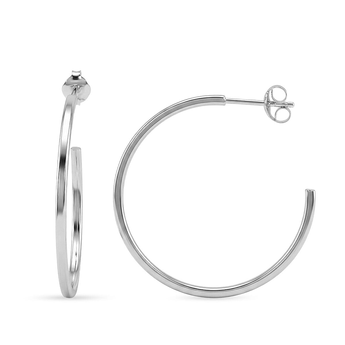 Close Out Deal - Sterling Silver Push Post Hoop Earring 8503399 0