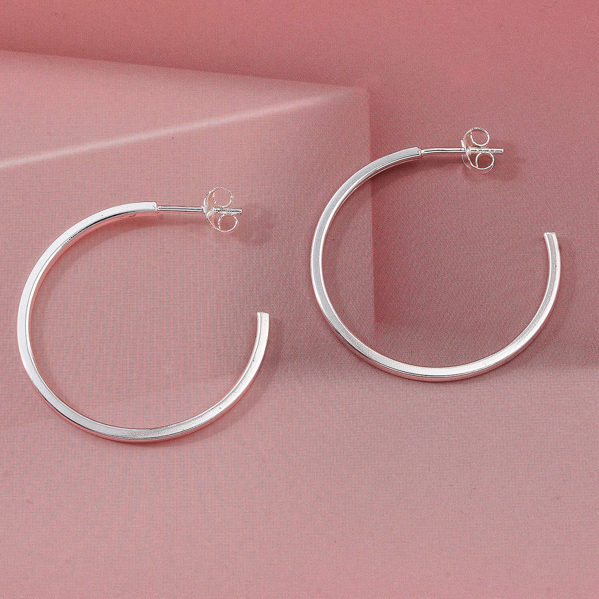 Close Out Deal - Sterling Silver Push Post Hoop Earring 8503399 2