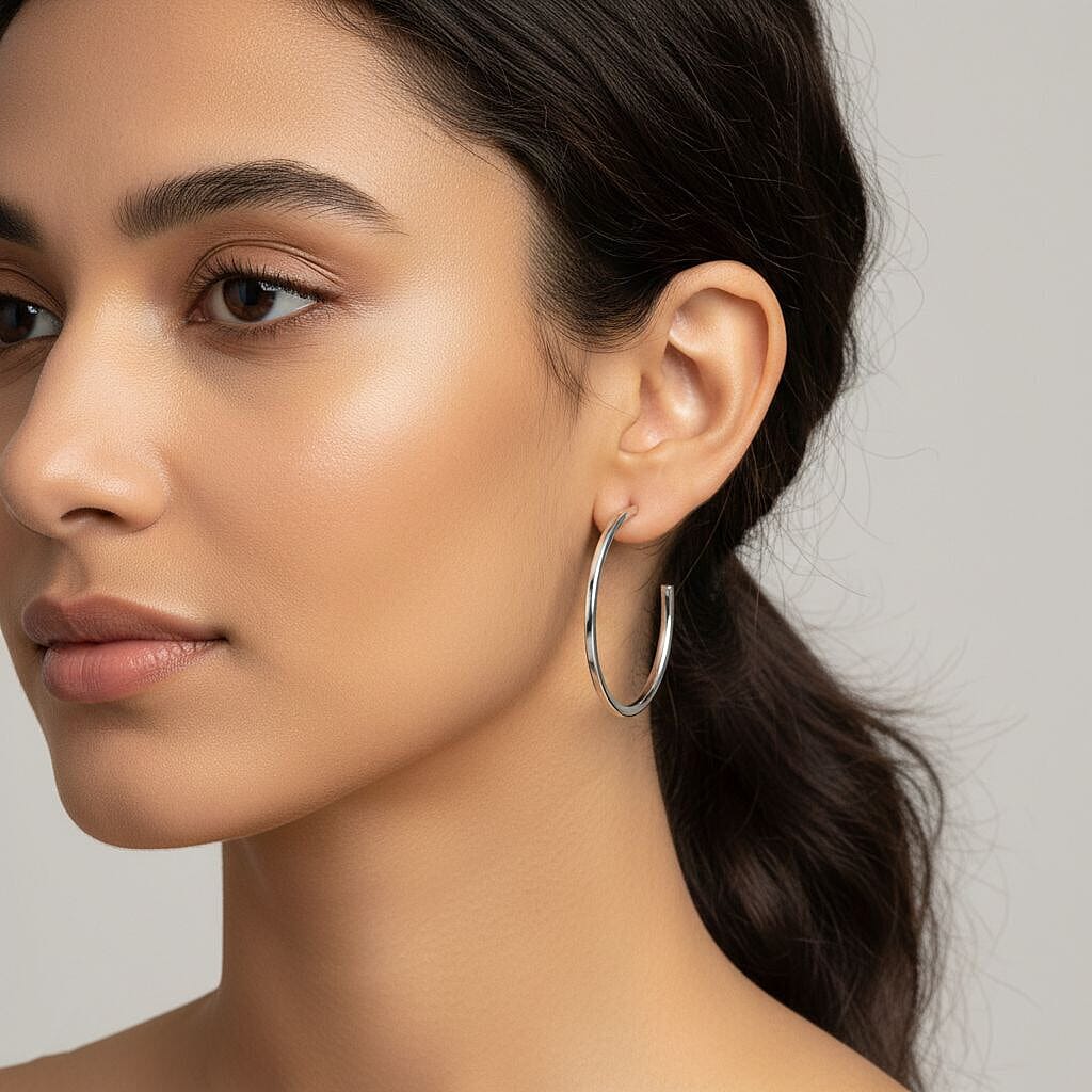 Close Out Deal - Sterling Silver Push Post Hoop Earring