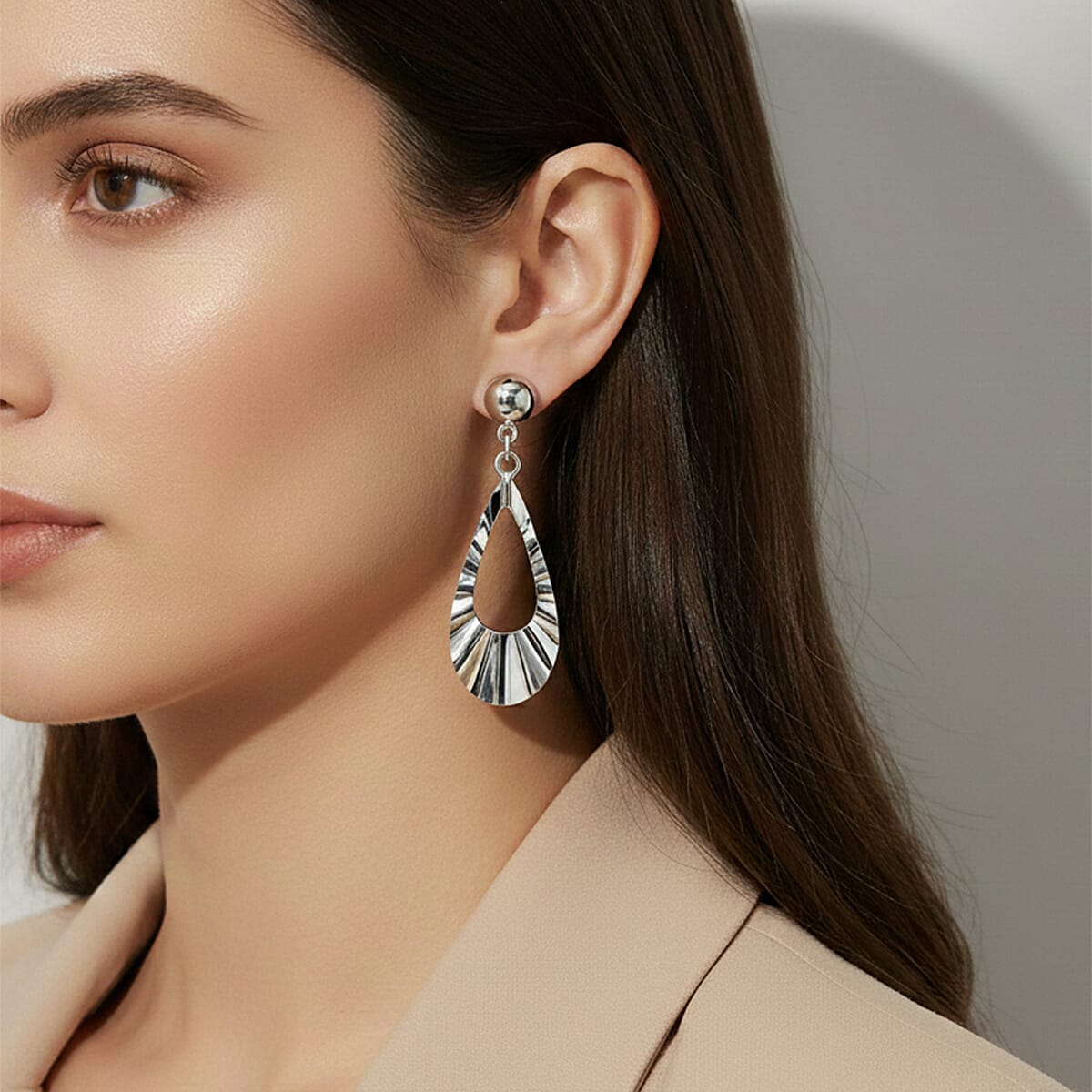 Close Out Deal - Sterling Silver Dangle Earring with Push Back 8503402 3