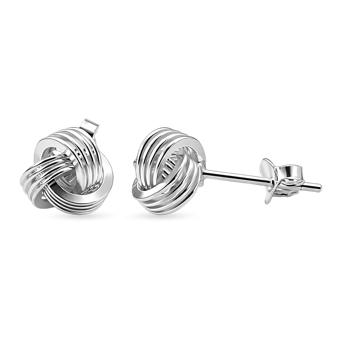 Close Out Deal - Sterling Silver Knot Stud Earring with Push Back 8503404 0