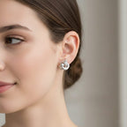 Close Out Deal - Sterling Silver Knot Stud Earring with Push Back