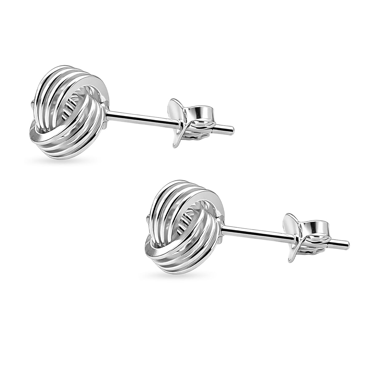 Close Out Deal - Sterling Silver Knot Stud Earring with Push Back 8503404 4