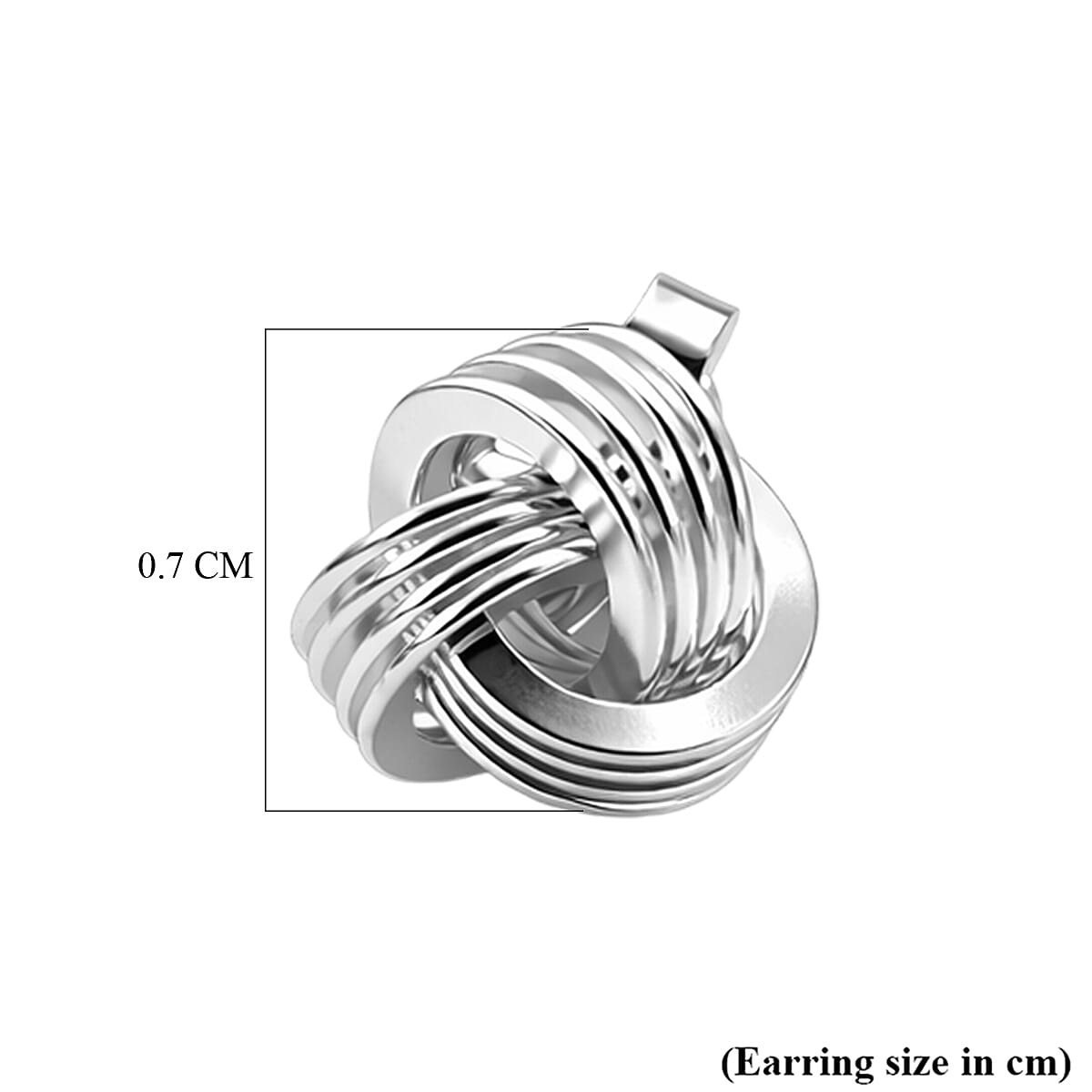 Close Out Deal - Sterling Silver Knot Stud Earring with Push Back 8503404 5