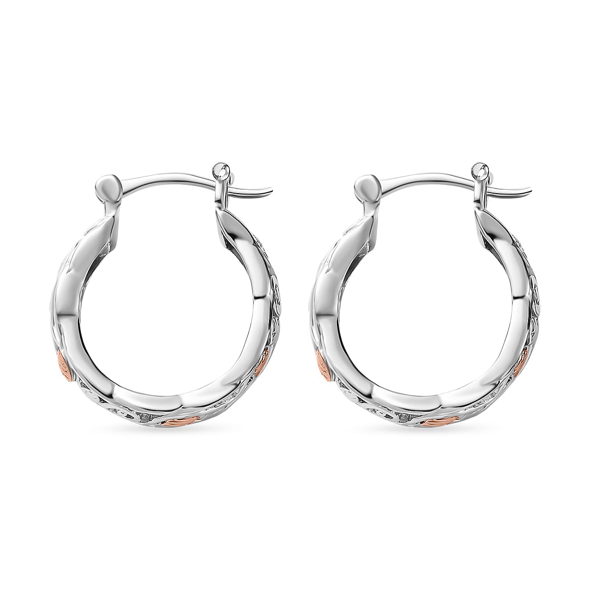 18K Yellow Gold Vermeil Plated &amp; Platinum Overlay Sterling Silver Earrings, Silver Wt. 7.4 Gms 7533053 4