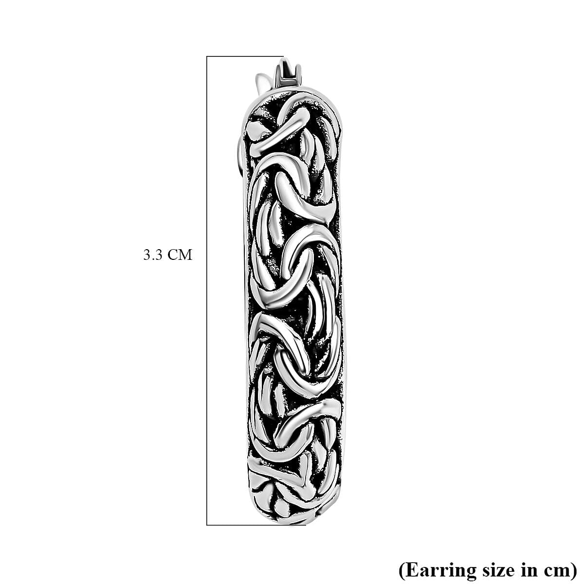 Sterling Silver Byzantine Hoop Earrings (with Clasp) 7489137 4