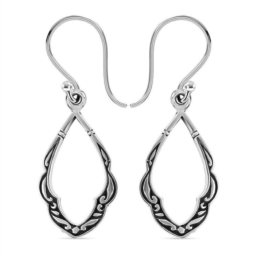 Royal Bali Collection - Sterling Silver Earrings (with Hook)