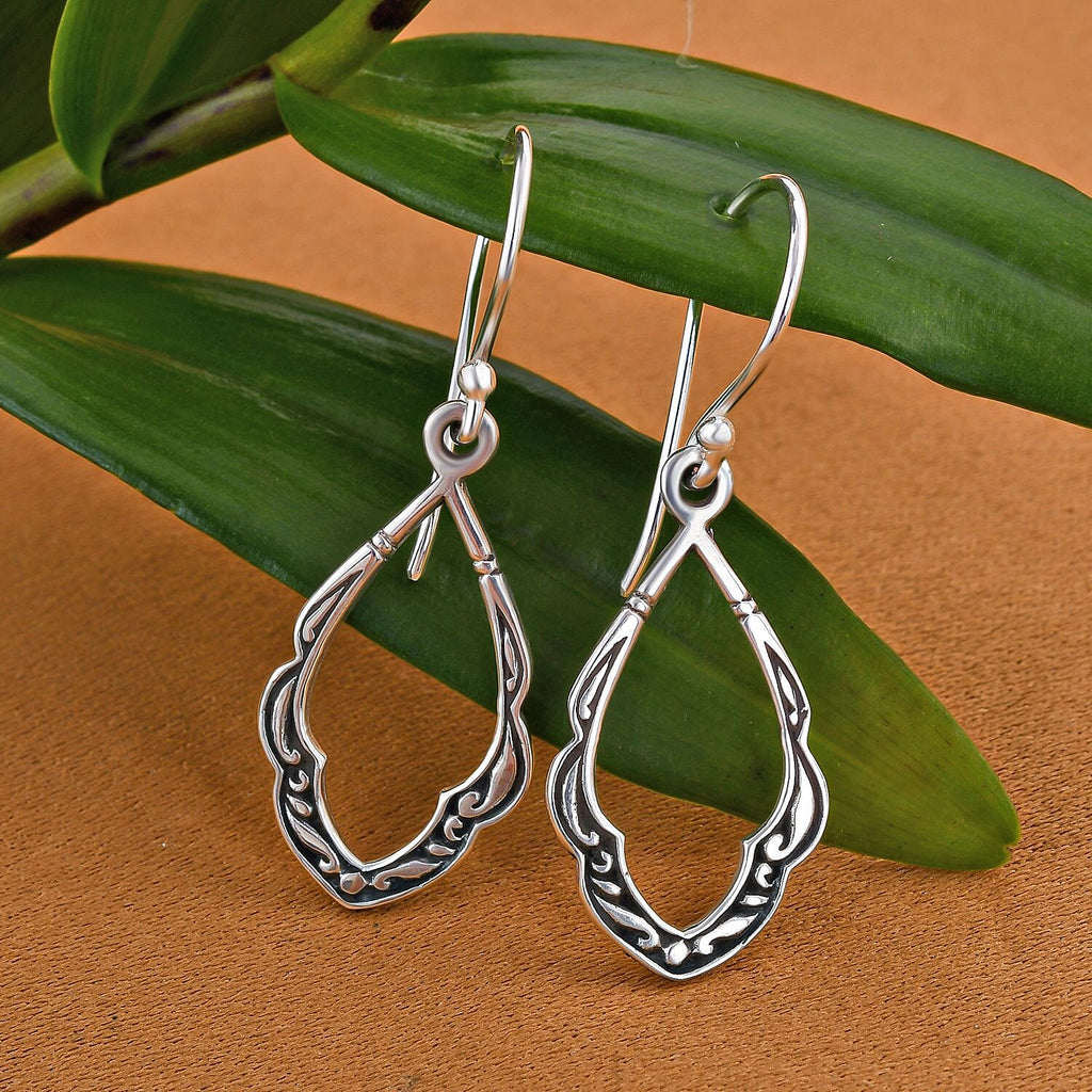 Royal Bali Collection - Sterling Silver Earrings (with Hook)