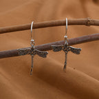 Royal Bali Collection - Sterling Silver Dragonfly Earrings (with Hook)